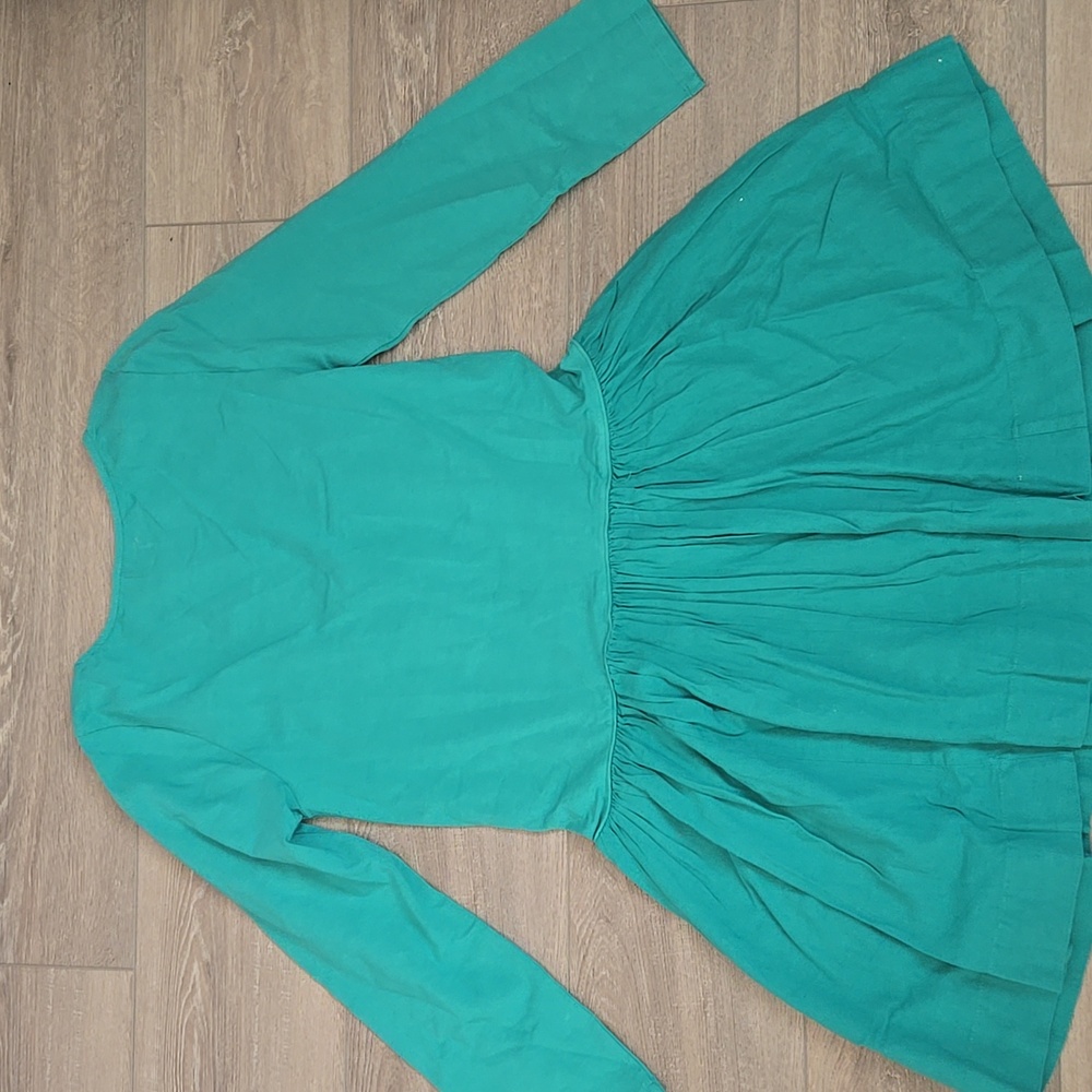 x free-est Onda Sleeved Mini Dress In Malachite Green - Picture 6 of 6
